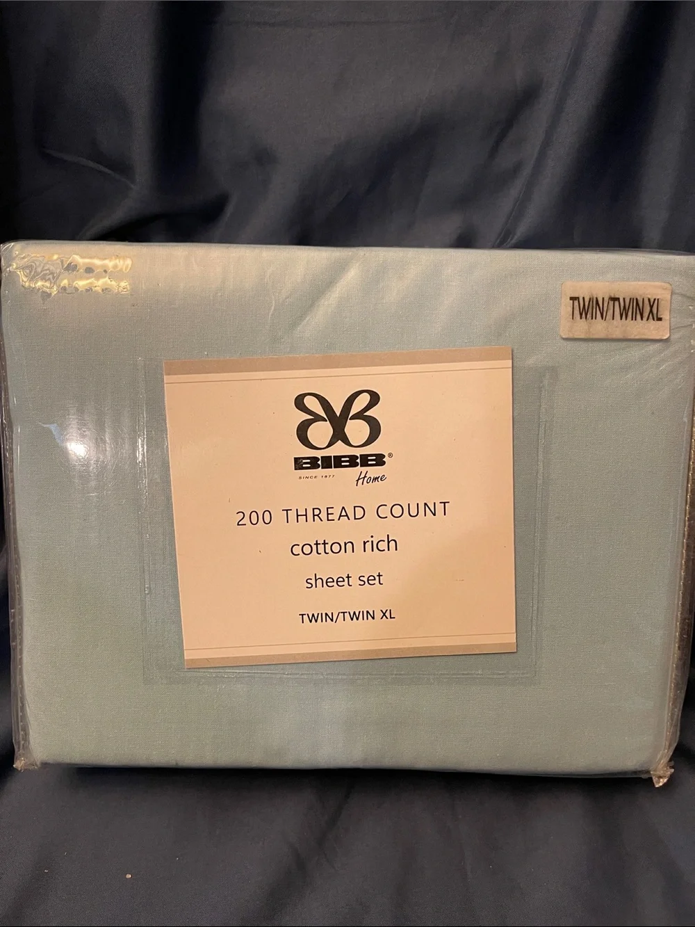 Bibb Home 200-Thread Count Cotton-Rich Sheet Set - Light Blue (Twin/Twin XL)